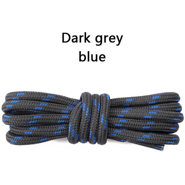 Cordones Redondos SóLidos Para Zapatillas De Deporte, Botas Martin Para Senderismo Al Aire Libre, Cordones Para Zapatos Deportivos, Cordones De Puntos De Flores Para NiñOs Y Adultos, 1 Par 120Cm-Dark Gray Blue Black-image