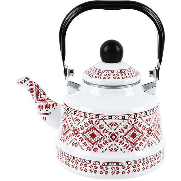 RęCznie Robiony Czajnik Emaliowany Emaliowany Czajnik Do Herbaty Vintage StarożYtny Dzbanek Z Dzwonkiem Na ZewnąTrz 1.1L-Style 2-image