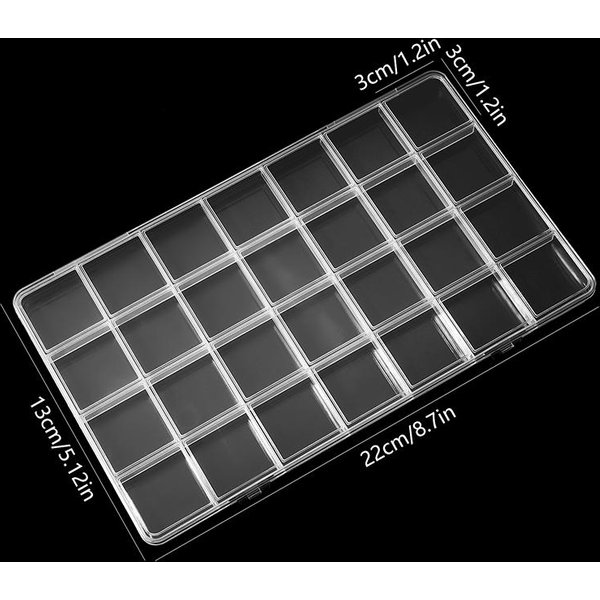 Caja Organizadora Multifuncional De PláStico Transparente Con Rejillas Contenedor Caja De Almacenamiento Para Arte De UñAs Para Organizador De Cuentas Arte DIY JoyeríA Puro-image