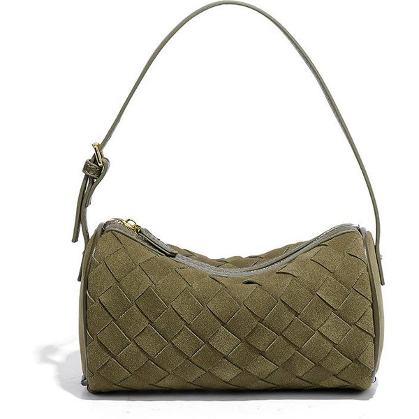 Torba Tkana RęCznie Ze SkóRy Piaskowanej, Niszowa Torba Na Ramię Pod Pachę W Stylu Lekkiego Luksusu, Wszechstronna Do Noszenia W RęKu, Modna Torba Poduszka Crossbody Gray-image