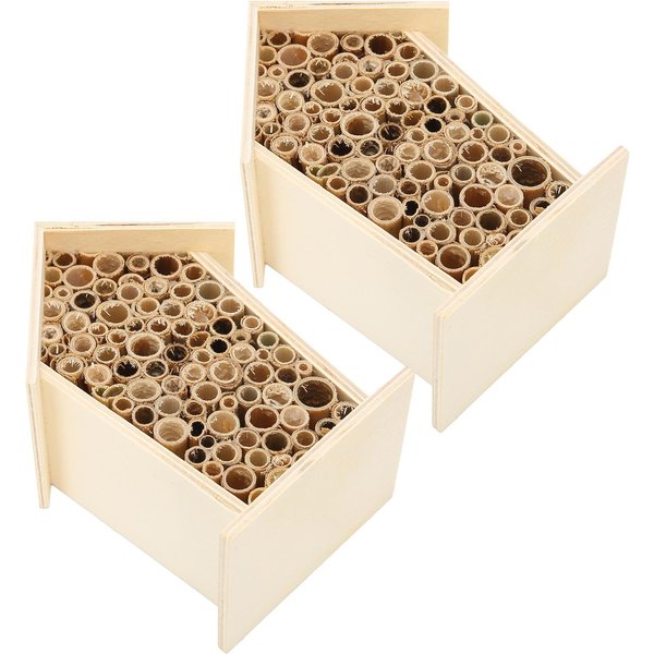 2PCS Casa De Abejas De Madera HabitacióN De Abejas De Madera Hotel Refugio Nidos Caja Para DecoracióN De JardíN-image