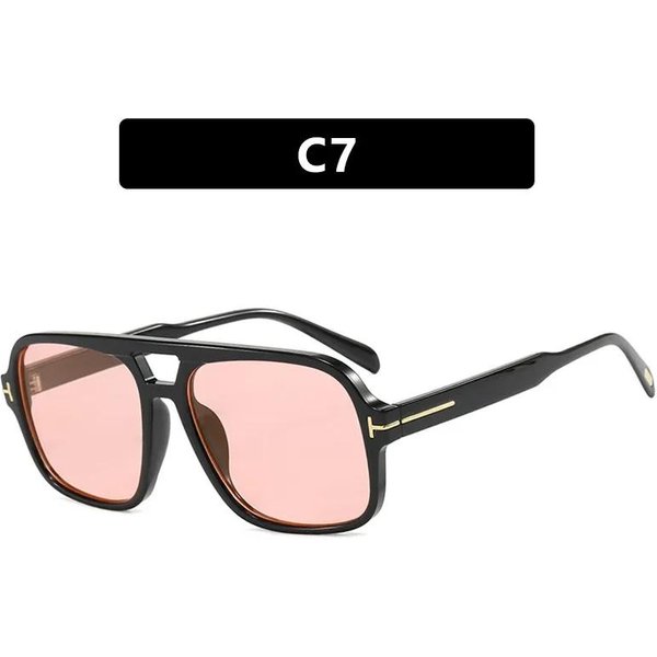 Klasyczne Ponadczasowe Designerskie Kwadratowe Okulary PrzeciwsłOneczne Z PodwóJnym Mostkiem Damskie Dla MężCzyzn MęSkie Luksusowe Okulary PrzeciwsłOneczne Punkowe DużE Oprawki Odcienie Ochrona UV400 1PC-image