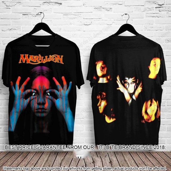 Camiseta Con Estampado 3D De La Banda Rock Marillion Para Hombre Mujer Moda Casual Manga Corta Camiseta Tops Para NiñOs Camisetas Camiseta Para NiñOs Ropa Hip Hop S Black-image