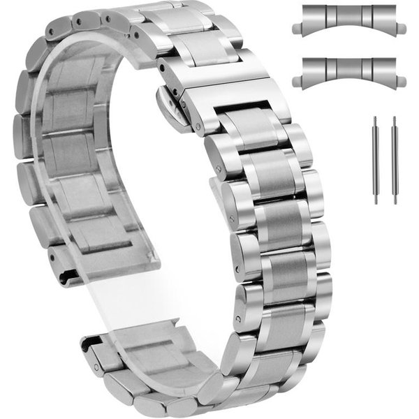 Pasek Do Zegarka 12Mm 13Mm 14Mm 15Mm 16Mm 17Mm 18Mm 19Mm 20Mm 21Mm 22Mm 23Mm 24Mm Metalowy Pasek Do Zegarka Ze Stali Nierdzewnej 19Mm Srebro-image