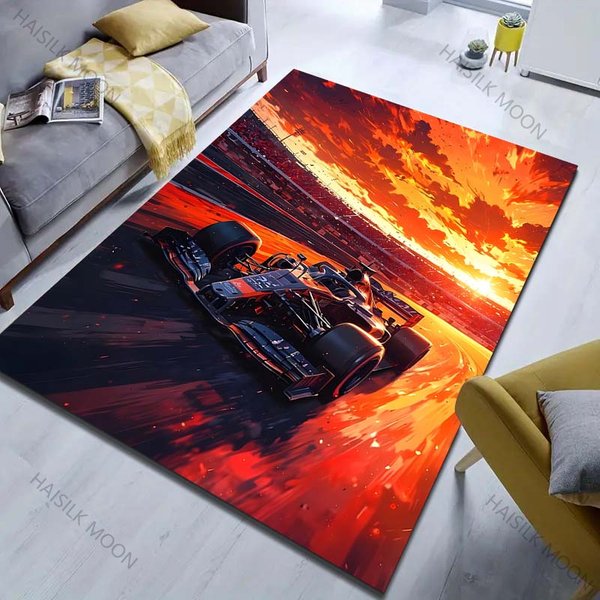 1 Szt. Dywan Z Nadrukiem F1 Racing O Zachodzie SłOńCa Dywan Do Salonu Sypialni Przy łóżKu Przy Sofie Mata PodłOgowa Nowoczesny WystróJ Domu Dywan Obszarowy Luksusowy Prezent 80*120Cm-image