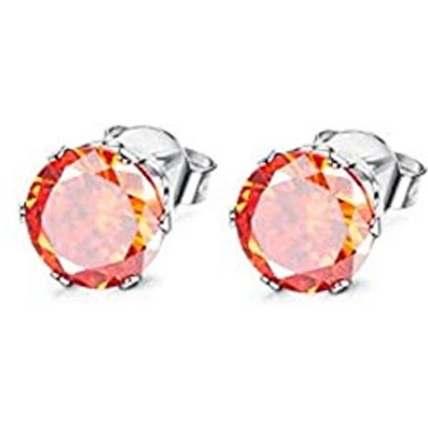 Huitan Pendientes De Tuerca Redondos Simples De Circonita CúBica Para Mujer 12 Colores Disponibles Uso Diario Moda JoyeríA VersáTil Nuevo White-image