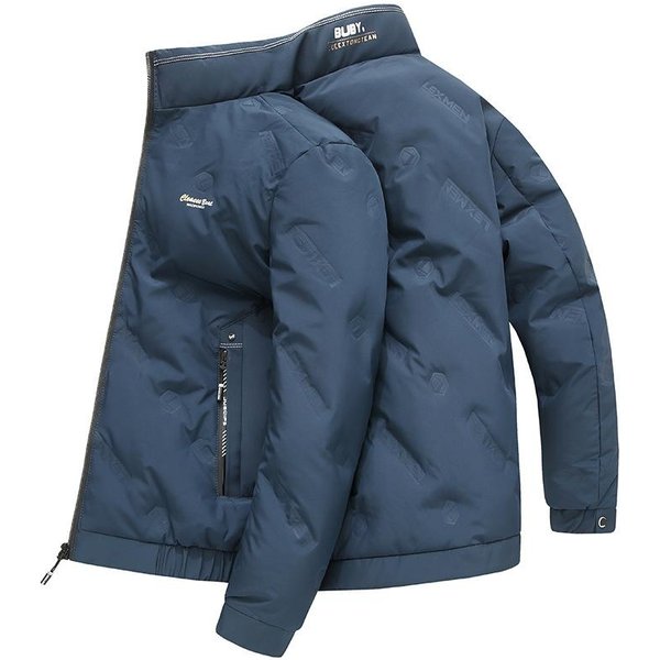 Chaqueta Ligera De PlumóN TéRmica De OtoñO E Invierno Con Cuello Alto Y Cremallera, Informal De Negocios 4XL-image