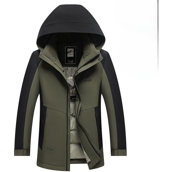 Chaqueta De Plumas Gruesa Con Capucha Para Hombre Para OtoñO E Invierno Nuevo Estilo Forro Sin Plumas Chaqueta De Plumas Chaqueta De PlumóN De Pato Blanco 4XL-image