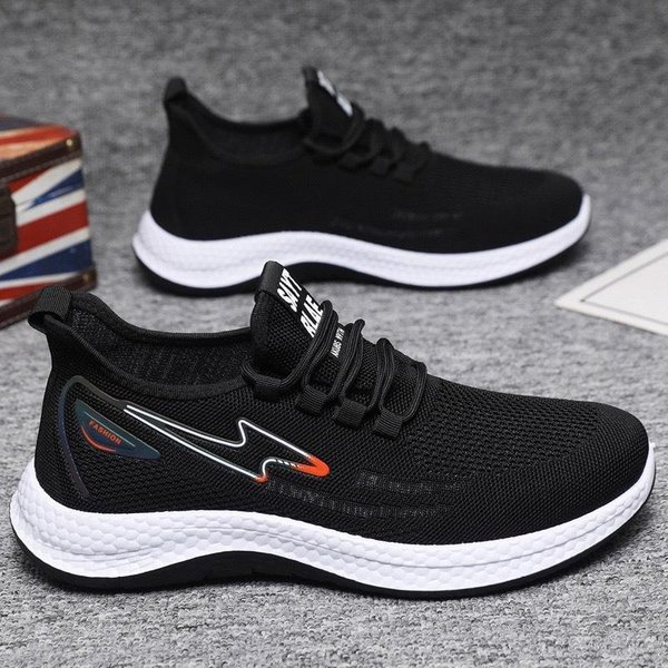 Zapatos De Hombre Nuevos Verano Transpirables Casuales Deportivos Malla Zapatos Para Correr Suela Blanda Malla Voladora Ligeros Zapatos De Moda 45-image
