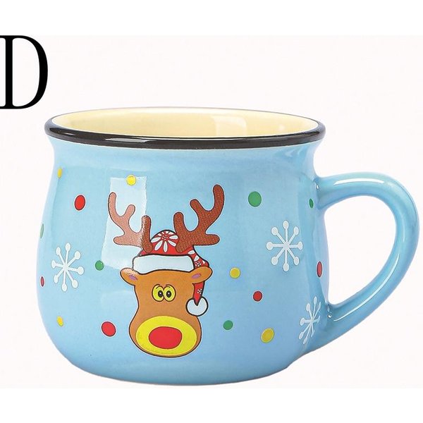 Nuevas Tazas De Navidad Mini Para Parejas Tazas De CeráMica Figuras Kawaii De Papá Noel Regalo Creativo Para Oficina Hogar Taza Para Leche Café Té 150Ml-image