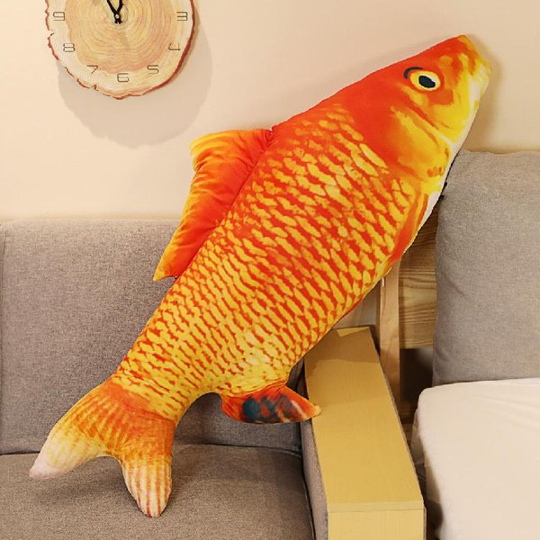 3D Gigantyczna MięKka Poduszka Ryba Poduszka Pluszowa Karpiu Pluszowa Poduszka Wypchana Zabawka Poduszka Dekoracyjna Do Domu Prezent Poduszka Dla Dzieci Pluszowe ZwierząTko 30Cm Czerwony-image