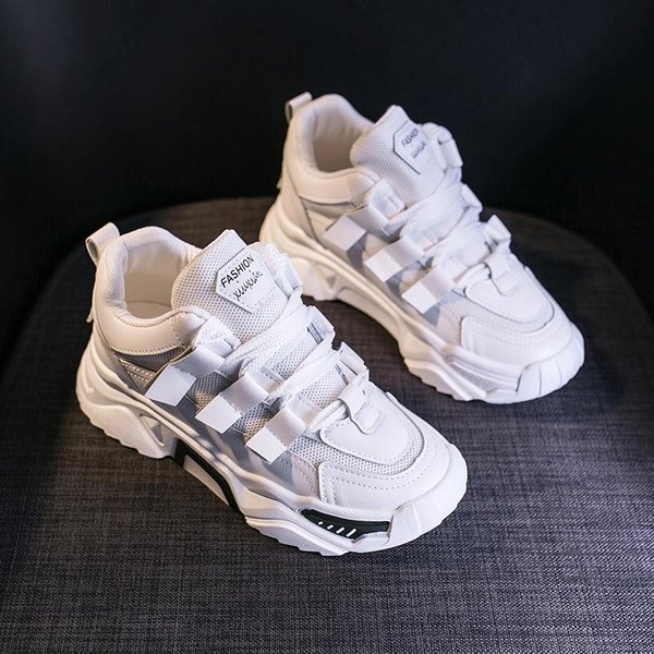 Zapatos De Papá Femeninos Ins Marea Primavera Nuevos Zapatos Blancos De Suela Gruesa Femeninos Coreanos Casuales Zapatos Deportivos 40 Gray-image
