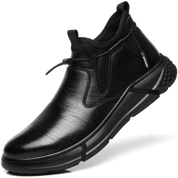 Zapatos De Trabajo Nuevos Zapatos De Cuero Negro Para Hombres Zapatillas De Seguridad Con Punta De Acero Indestructibles Calzado Masculino Antiaplastamiento Y AntiperforacióN 40 Negro-image