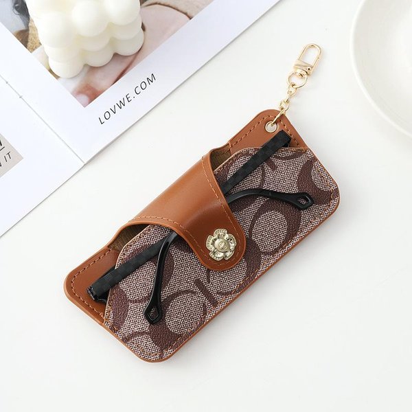 Estuche PortáTil Retro Camelia Para Gafas Bolsa De Almacenamiento Para Gafas De MiopíA Y Gafas De Sol Estuche Protector Bolsa Para Gafas De Sol De Hombre Y Mujer Negro-image