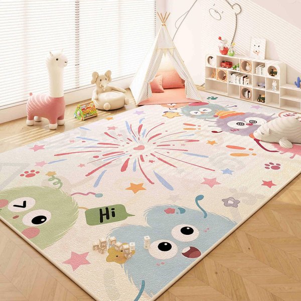 KreskóWkowy Uroczy DziecięCy Dywanik AntypośLizgowy Do Salonu Sypialni Kanapy Gry Gabinetu ŁAzienki Mata WejśCiowa Dekoracja Domu Dla Dzieci 80X120Cm-image