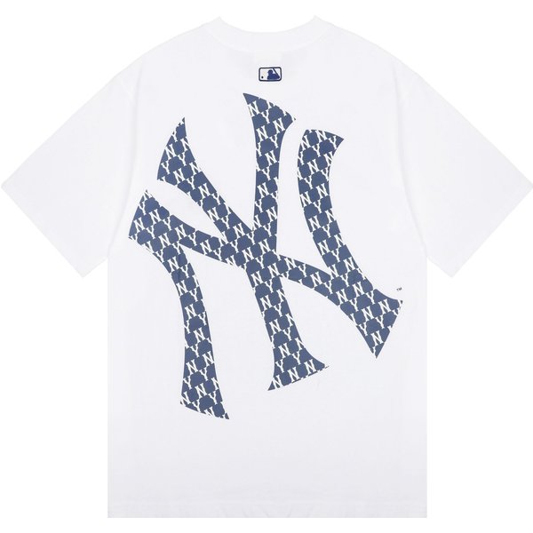 MLB New York Yankees Koszulka Z Nadrukiem Litery Casual Z OkrąGłYm Dekoltem I KróTkim RęKawem Unisex Top BiałY 31TSM2131-50W L-image
