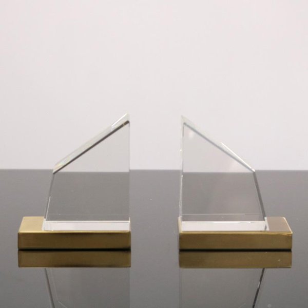 EstanteríA Moderna Minimalista Estilo Americano Para Estudio En Casa, Oficina, EstanteríA, Respaldo Para Libros, Sujetalibros, Sujetalibros, Adornos Decorativos De Cristal-image