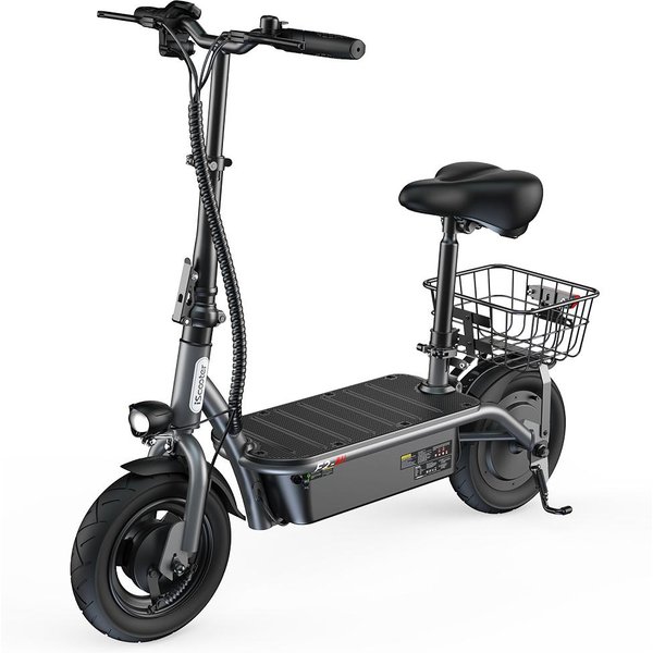 Hulajnoga Elektryczna Iscooter F2 Silnik 500W 15/30 Km/H ZasięG 25–30 Km Bateria 36V 7,8Ah Maksymalna łAdowność 120 Kg Czarny-image