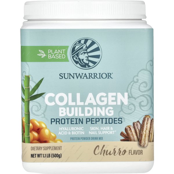 Sunwarrior, PéPtidos Proteicos Que Forman ColáGeno, Churro, 1.1 Lb (500 G)-image
