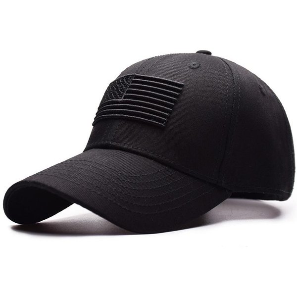 Czapka Z Daszkiem Z Flagą AmerykańSką BawełNiana Czapka Typu Snapback Czapka Golfowa Czapka Z Daszkiem Dla MężCzyzn I Kobiet Czarny-image