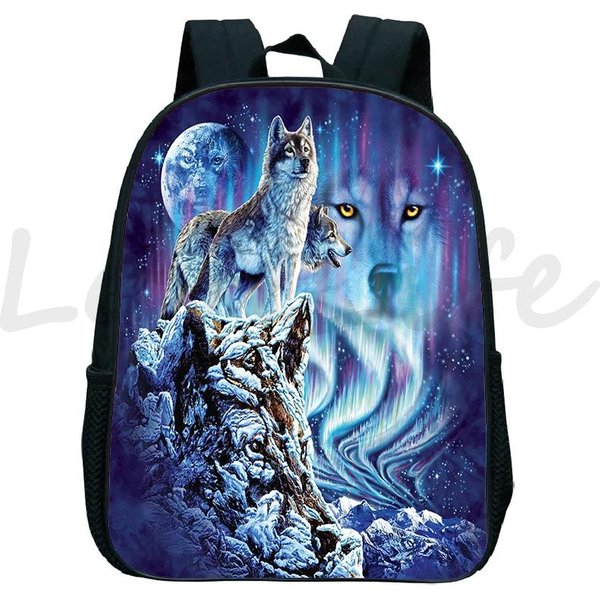 Mochila Lobo Aullador Para NiñOs Y NiñAs Animales Lindos Bolsas De GuarderíA La Manada Mochila Escolar NiñOs Vuelta Al Cole Mochila-image