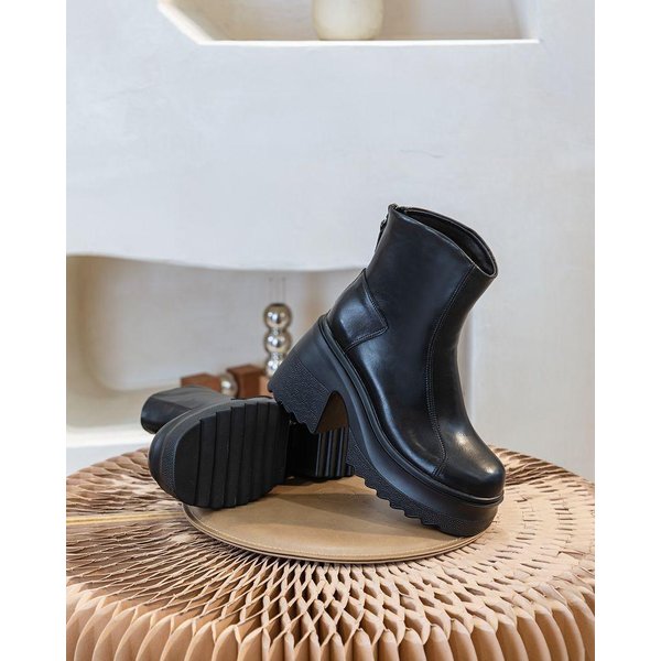 10Cm PodwyżSzająCe SkóRzane Damskie Botki Marton Botki Gruby Obcas Styl Brytyjski Damskie Casualowe Popularne Modne Botki 38 Gray-image