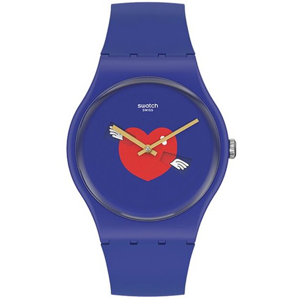 Swatch Reloj De Cuarzo Para Pareja Caja De Regalo Reloj Para Hombre 41 Mm Esfera Azul Caja De Material De Base BiolóGica Correa De Silicona Relojes Para Hombre SO29Z701 SO29Z701 Blue-image