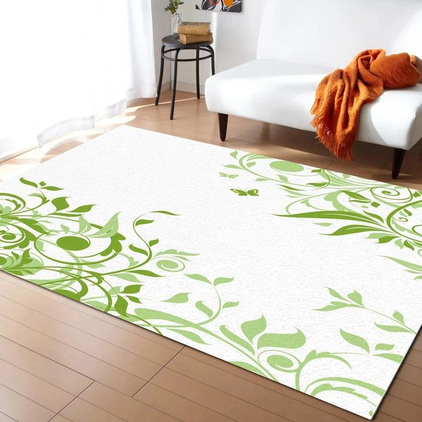 Botaniczny Dywan Kwiatowy ZiołOwa RośLina Kwiatowy Dywanik Do Dekoracji Salonu Sypialni ŁAzienki Mata PodłOgowa AntypośLizgowa Wycieraczka Domowa WejśCiowa 40X60Cm 16X24 Inch-image
