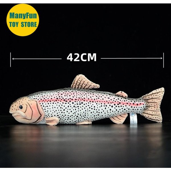 Trucha ArcoíRis Alta Fidelidad Anime Lindo Peluche SalmóN Peces Peluches Animales Realistas MuñEco Relleno SimulacióN Juguete Kawai Regalos F-image