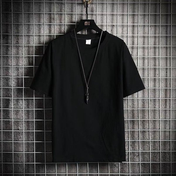 Lniany T-Shirt Z KróTkim RęKawem MęSki Letni LuźNy BawełNiany I Lniany Z PółRęKawem Jednokolorowy T-Shirt S Black-image