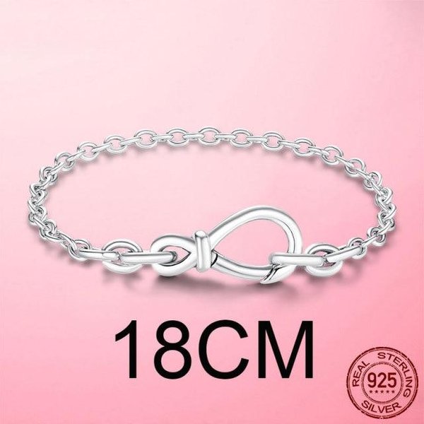 Srebrna Bransoletka 925 Sterling Silver Oryginalna Bransoletka Me Fit Brand Me Infinity Knot Chain Bransoletka Femme BiżUteria Dla Kobiet Prezent-image
