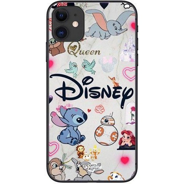 Coque De TéLéPhone - Disney - Iphone 11 - Souple - Silicone - Personnages Stitch Ariel Dumbo Negro-image