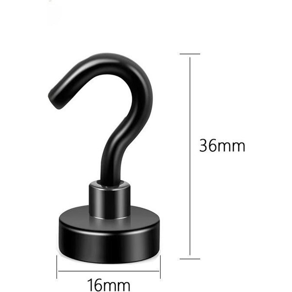 Ganchos MagnéTicos De Alta Resistencia, ImáN Con Ganchos, Para Camarotes De Crucero, Aulas, Oficinas, Parrilla, Ganchos MetáLicos MagnéTicos De Alta Resistencia Negro-image