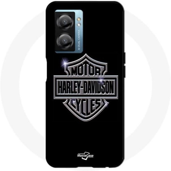 Funda - Harley Davidson - Oppo A77 5G - Flexible - Gris Y Negro - Logo Gris-image