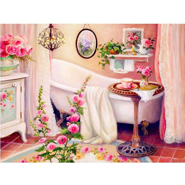 Pintura De Diamantes DIY 5D Taladro Redondo Completo Flor Bordado De Diamantes Flores ImáGenes De PedreríA 20X30CM-image