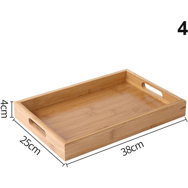 Bandeja Rectangular De Madera Maciza Para Té Bandejas Bandeja De Servicio Bandeja Para Tazas De Kung Fu Madera Hotel Plato De Cena Bambú Madera Beige-image