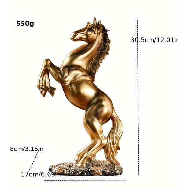 PosąG Z żYwicy ZłOty BiałY Czarny Koń Rysunek Nordyckie Abstrakcyjne Ozdoby Na Figurki Do Dekoracji WnęTrz PokóJ Home Decor-image