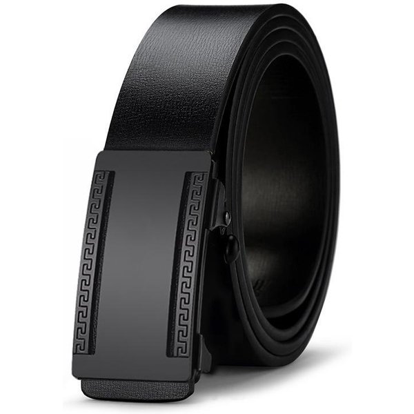 MęSki Pasek Ze SkóRy Naturalnej Z Automatyczną Klamrą Casualowa SkóRa Krowia Pasek MęSki Dla ŚRedniego Wieku I MłOdych Spodnie Biznesowe 120Cm Black-image