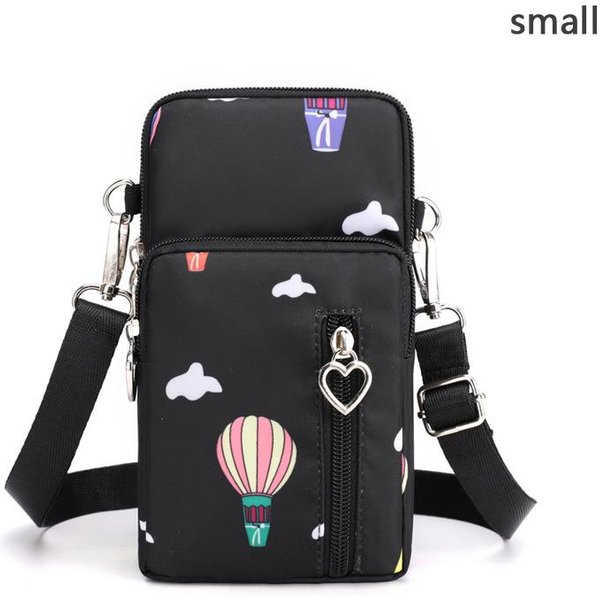 Mini PłóCienna Torba Crossbody Dla Kobiet I MężCzyzn MałA Studencka Torba Listonoszka Portfel Na Telefon Z Zamkiem BłYskawicznym Black-image