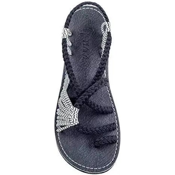 Sandalias Trenzadas De Tiras 2026 Sandalias De Cuerda CóModas Sandalias Bohemias Punta Abierta Zapatos De Verano Para Mujer Para Playa Piscina Viajes Acampada 36-image