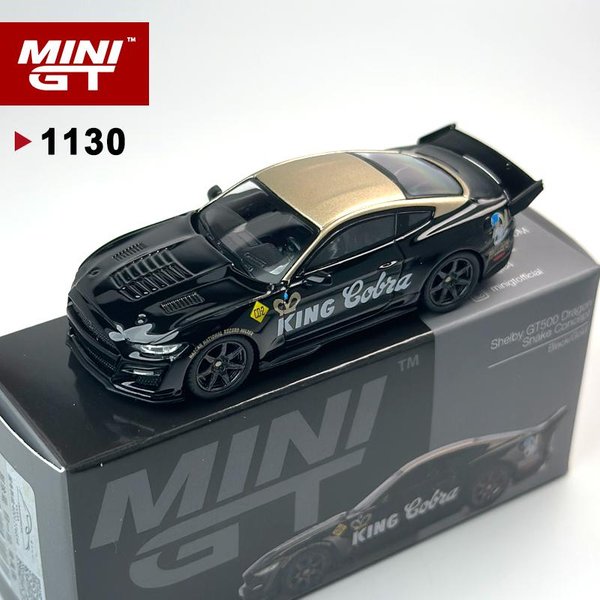 Minigt 1:64 Shelby Gt500 Dragon Snake Concept Negro/Dorado Mgt AleacióN Modelo De Coche 1130-image