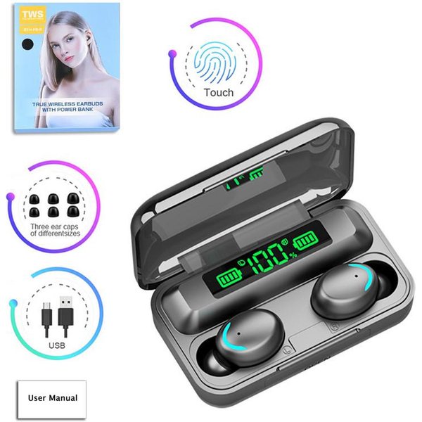Sportowe SłUchawki Bezprzewodowe Bluetooth SłUchawki Douszne Hifi Stereo SłUchawki Bluetooth Z Redukcją SzumóW Wodoodporne SłUchawki Douszne-image