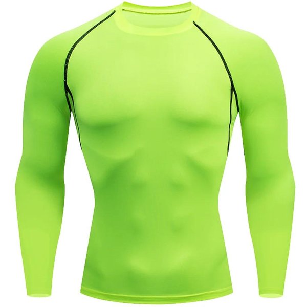 MęSka Koszulka Sportowa SzybkoschnąCa OddychająCa RozciąGliwa OdprowadzająCa Wilgoć Z KróTkim RęKawem Kompresyjna Fitness SiłOwnia Sport Trening 8 KoloróW XXL Yellow-image