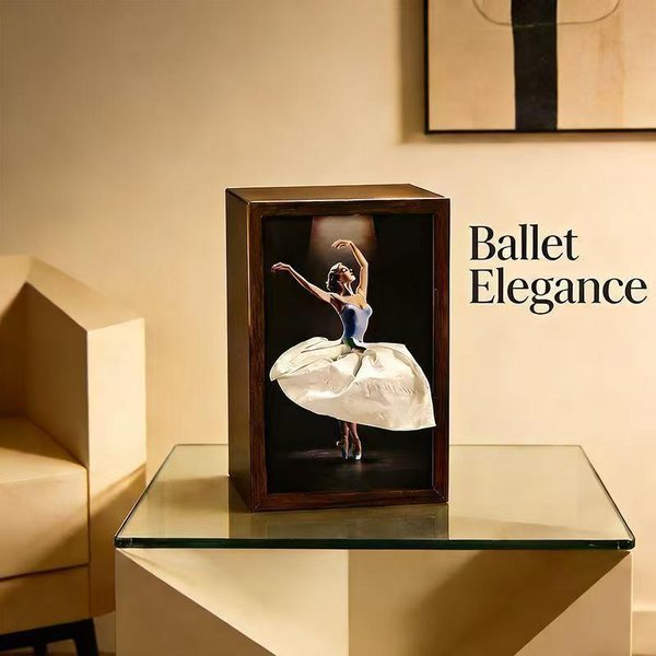 Cubierta De Caja De PañUelos Bailarina De Ballet Falda De Madera Soporte Para Servilletas Para Escritorio Del Hogar Dormitorio BañO Decorativo Caja De PañUelos De Bailarina-image