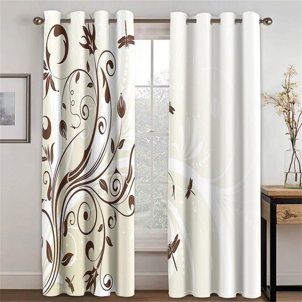 Cortinas Con SíMbolo Musical 3D PúRpura Verde Dorado Floral 2 Paneles Sala De Estar Dormitorio Cocina BalcóN DecoracióN De Ventana Cortinas 50W130H(Cm)X2Pcs&Grommet Top-image