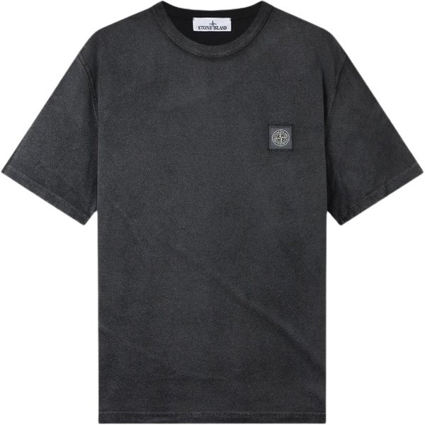 Camiseta De Manga Corta Reflectante De Punto Con Logo Stone Island Para Hombre Tops L1S152100013S0305-V0029 3XL Black-image
