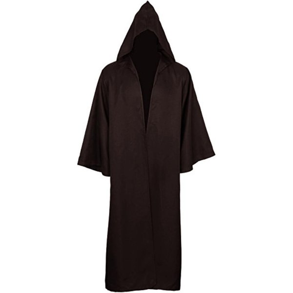 PłAszcz Maskaradny MięKki Czarny Szlafrok Z Kapturem Unisex DłUgi Peleryna Czarownicy Kostium Cosplay Rekwizyt MateriałY Na Imprezę Dekoracja ŚWiąTeczna S BrąZowy-image