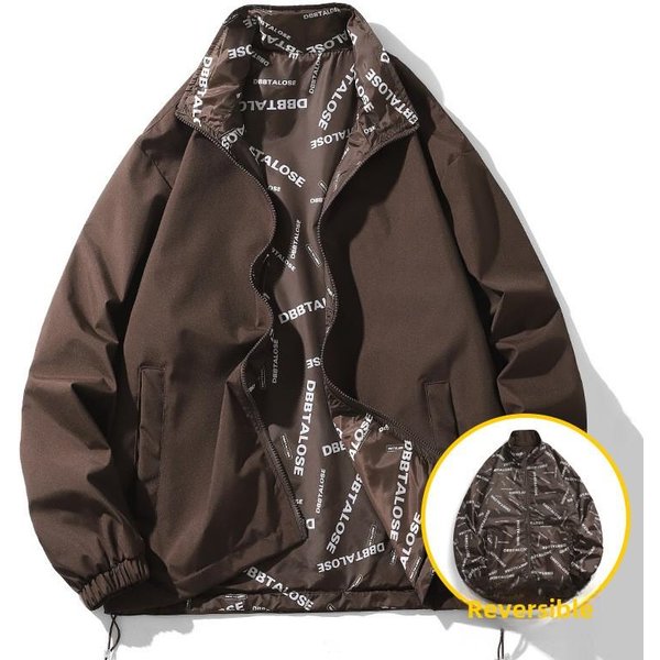 Kurtka Dwustronna MęSka Wiosna I Jesień Nowa Outdoor Sportowa Modna Kurtka MęSka Casual Topy Ubrania Dla Par 4XL Black-image