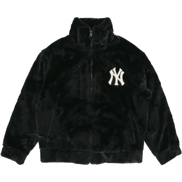 Chaqueta Sherpa De Color SóLido Con Cuello Alto MLB Unisex Chaquetas Negra 3AJPF0416-50BKS XS Black-image