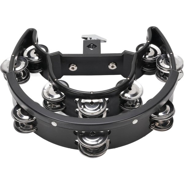 Jingles RęCzny Instrument Perkusyjny Mocowany Ergonomiczny Design PodwóJny RząD PółKsiężYcowy Tamburyn Muzyczny Dla Black-image